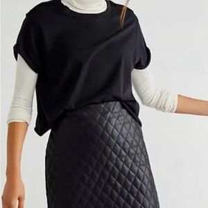 BlankNYC Quilted Black Vegan Leather Skirt - Women’s Size 25